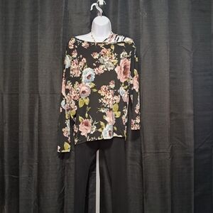 Floral Black Women's Top